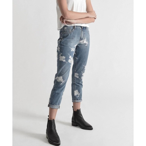 One Teaspoon Womens Awesome Baggies Jean Sz 23 Havana Floral High Waist Straight - Picture 1 of 16